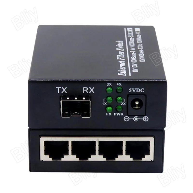 Гигабитный ethernet волоконно-оптический коммутатор 1 sfp 4 rj45 SFP оптический медиаконвертер UTP SC порты SFP медиаконвертер ONU