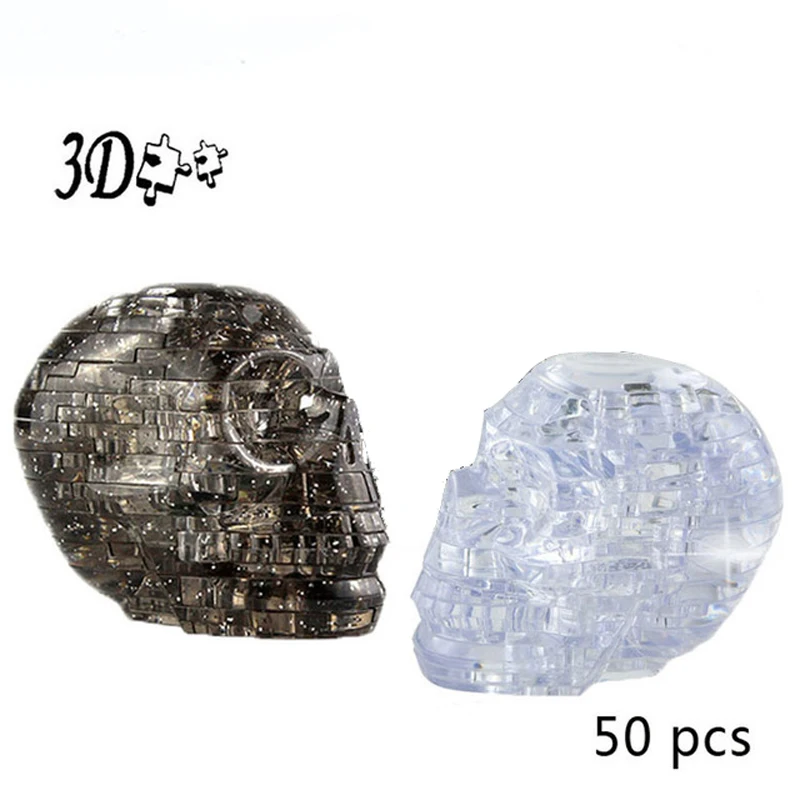 3d пазл 50 шт. головоломка с черепом DIY Пазлы модель Хрустальная светильник 2 цвета