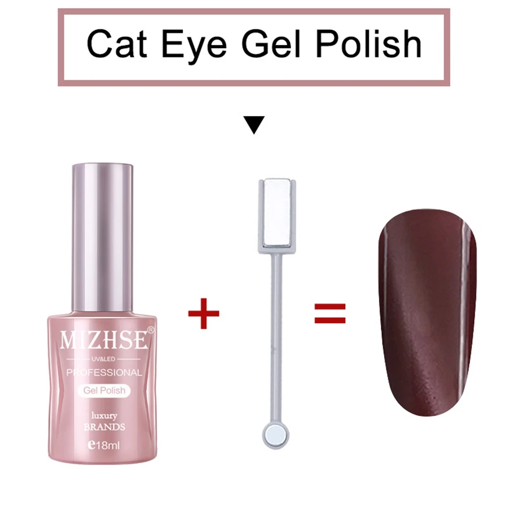 MIZHSE DIY 3D Гель лак для ногтей с коричневыми кошачьими глазами кошачьи глаза