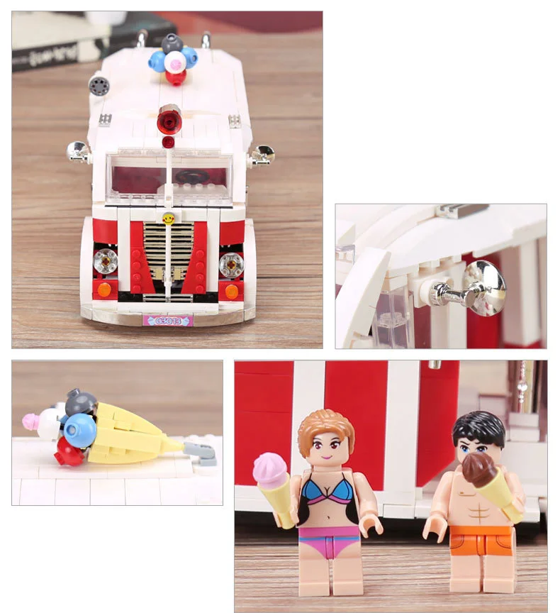 Loz создатель mini diamond building block 1:18 scalce Мороженое грузовик nanoblock assemable Модель Кирпичи игрушки для детей Подарки