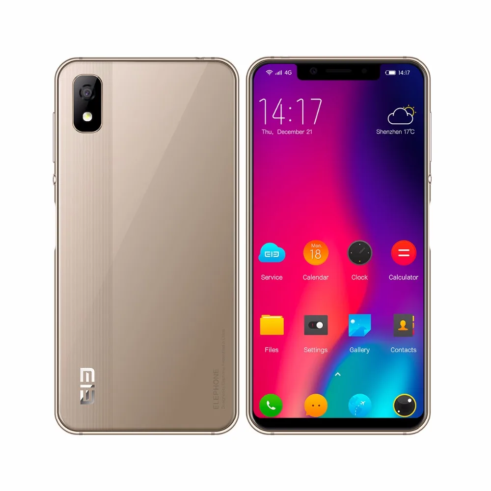 Elephone A4 мобильных телефонов 4G 5 85 дюйма 1512x720 Android 8 1 смартфон MTK6739 4 ядра 3 GB 16 8.0MP 3000 mAh