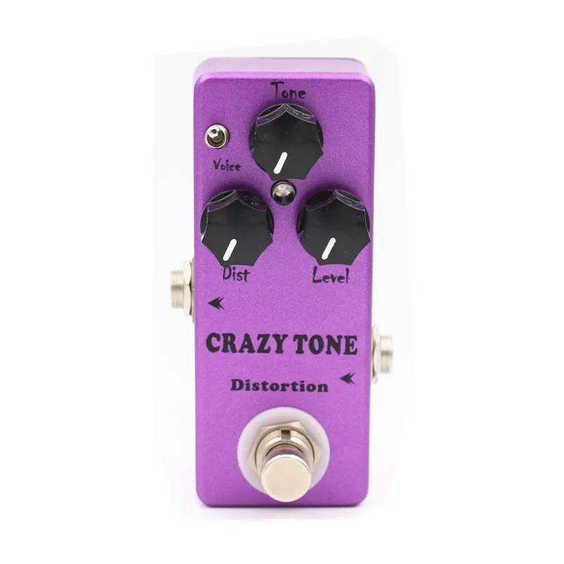 

Педаль для гитарных эффектов Great Tone Mini CRAZY TONE Distortion (райот искажения), два режима голосового выбора и True Bypass