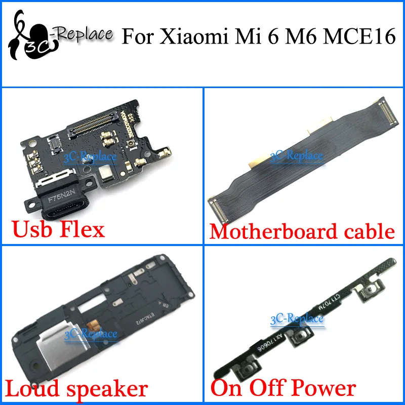 Гибкий Usb кабель для материнской платы Xiaomi Mi6 Mi 6 MCE16 громкий динамик вкл/выкл