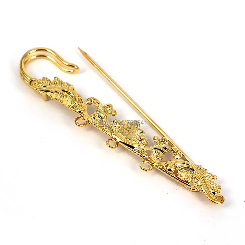 Разноцветные булавки с 3 петлями Размеры 75x7 мм|filigree flower|pin blankdiy findings |