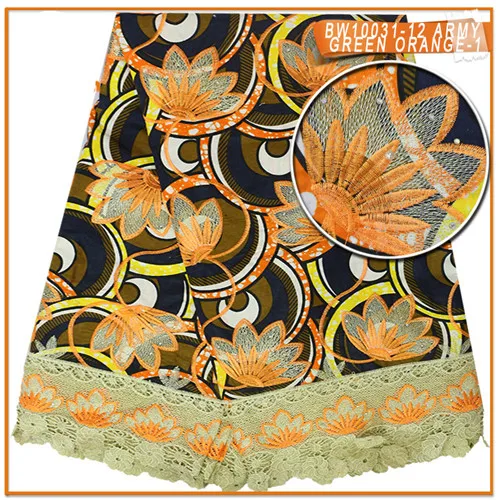 Новое поступление красочные Африканский Воск кружевной ткани 100% хлопок Гипюр
