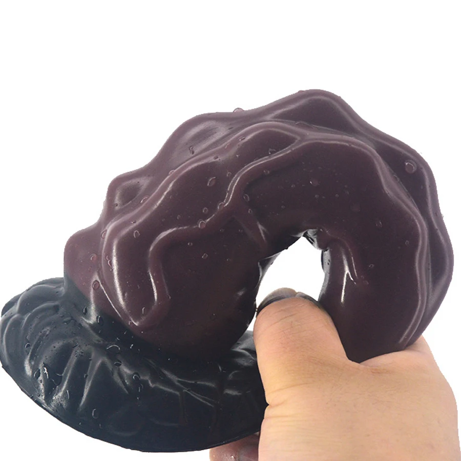 FAAK Hot Sale Big Dildo Curved Soft Butt Plug Sex Products G-spot Stimulator Toys For Women Silicone Suction Cup Anal | Красота и