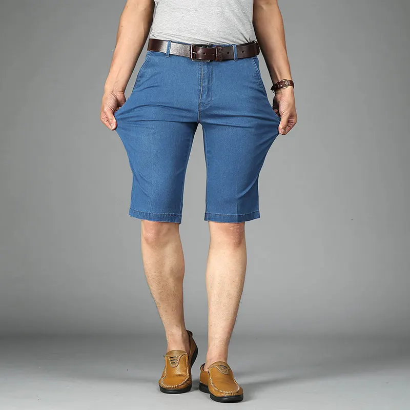 Мужские джинсовые шорты новинка 2017 летние повседневные до колена хлопковые