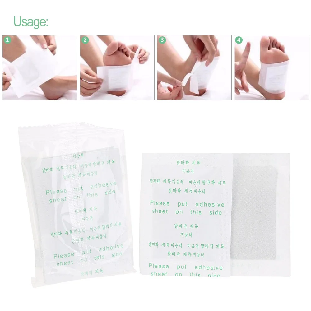 5 пакетов = 10 шт./лот детоксикационные подушечки для ног детоксикационный патч с
