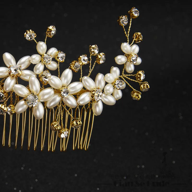 Модные расчески для волос жемчужное украшение с кристаллами женские заколки