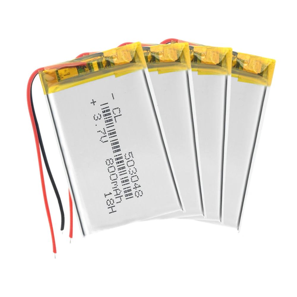 4Pcs 503048 перезаряжаемая батарея 3,7 V 053048 800MAH литий-полимерная батарея для MP3 MP4 Bluetooth gps Беспроводная стерео гарнитура планшет - Цвет: 4Pcs