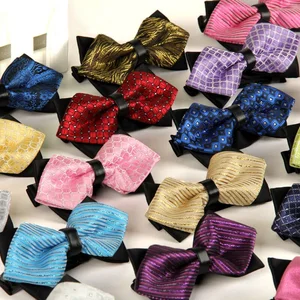 Мужской галстук-бабочка, золотистый или серебристый Повседневный Шелковый галстук-бабочка для свадьбы, 20 стилей, лето