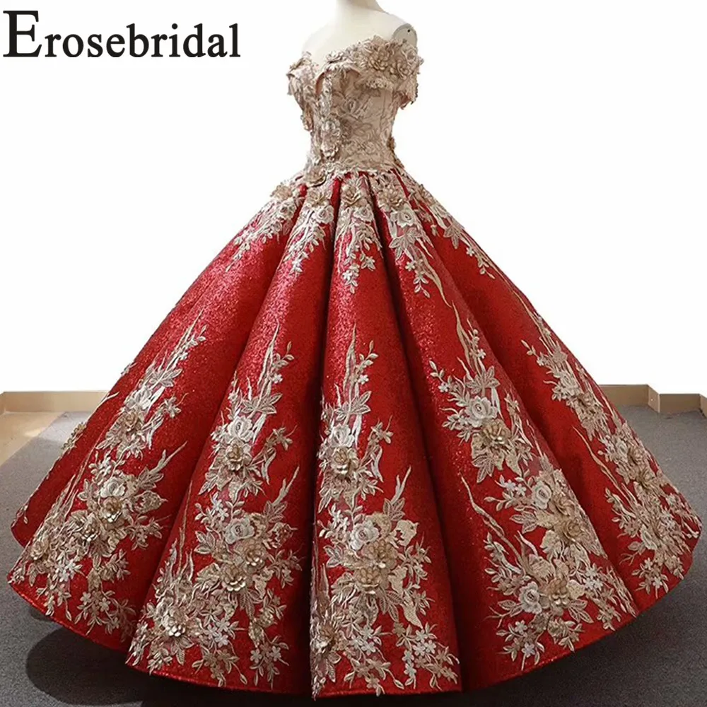 Erosebridal Новое поступление 2019 длинное вечернее платье без бретелек бальное вышитое
