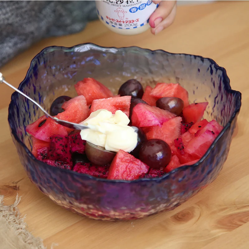 Glass Ware glass salad large bowl of fruit tea. |