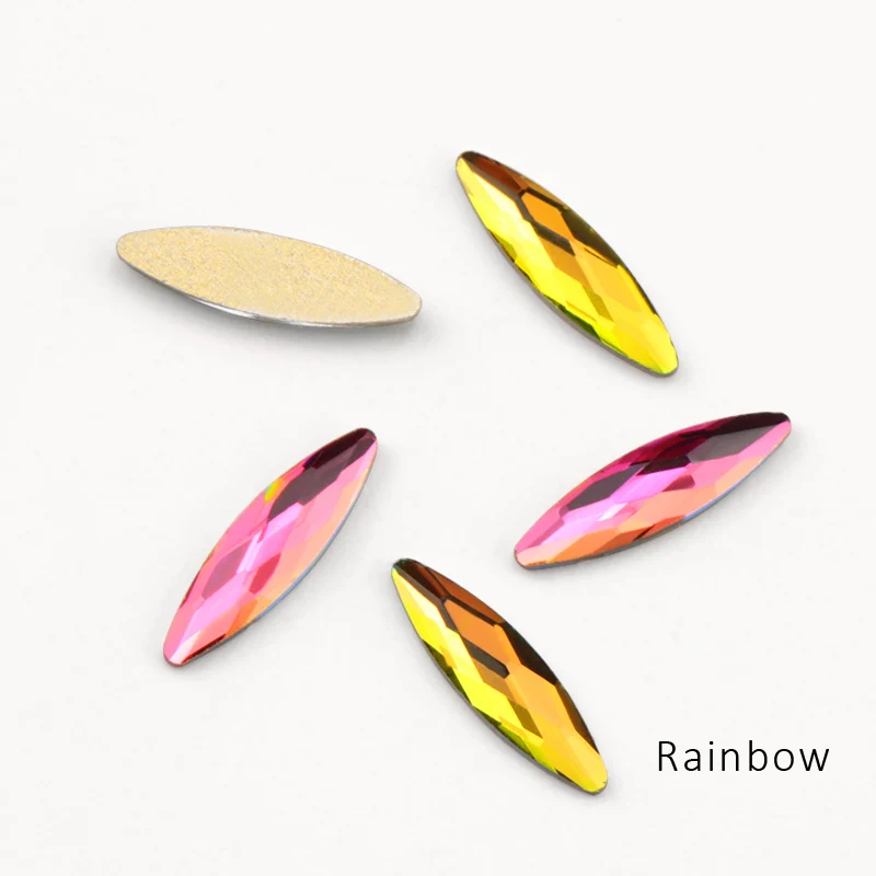 Rainbow 20 шт кристаллы ногтей Стразы украшения Верховая глаз Наветт Камни DIY цветными камнями Маникюр 3D ногти искусство украшения - Цвет: Rainbow