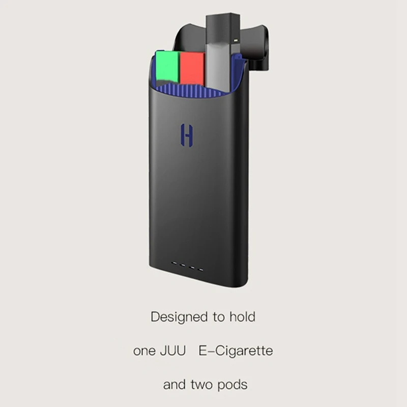 

2019 Latest Universal Compatible Charger For JUUL Electronic Cigarette 1500mAh Charging Case Holder Holds 2 Pods + 1 Device