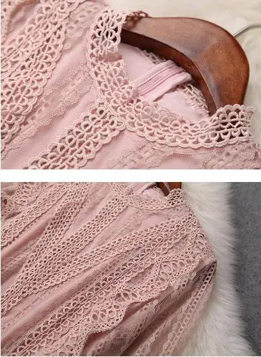 2019 summer women's new wooden ear short lace top + cake mesh skirt two-piece suitT3579 | Женская одежда