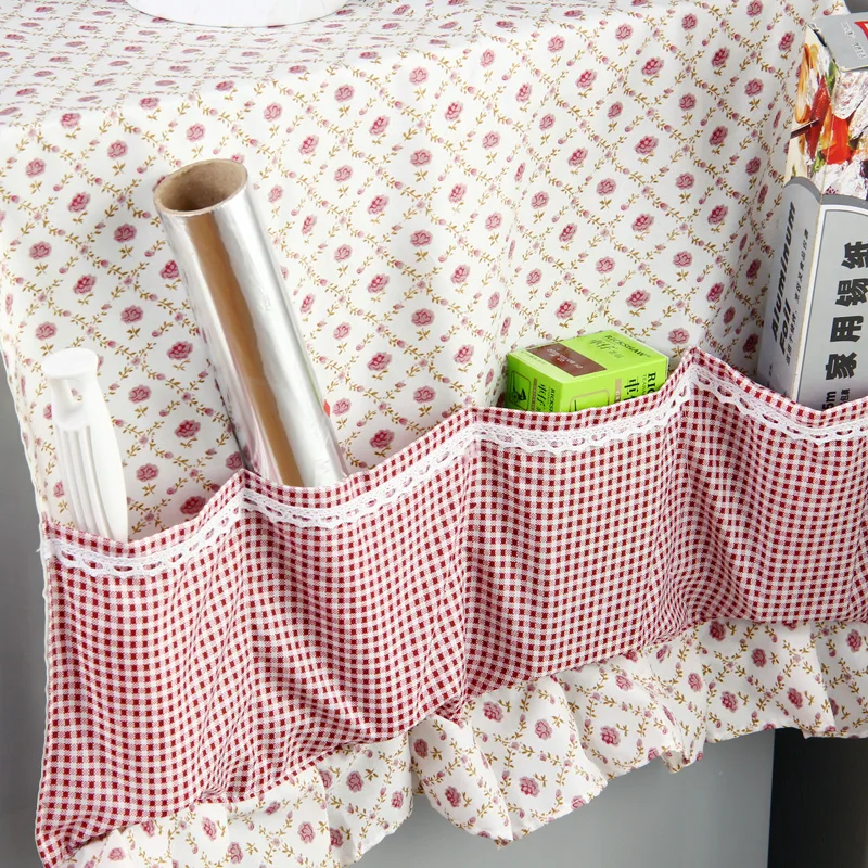 ORZ Practical Fridge Lattice Refrigerator Dust Proof Cover Muti-Functional Pouch Organizer Duster Cloth Kitchen Storage Holder | Дом и сад