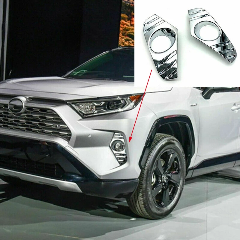 Легко Установить Высокое качество ABS хром автомобильный внешний передний противотуманный светильник Накладка для Toyota RAV4