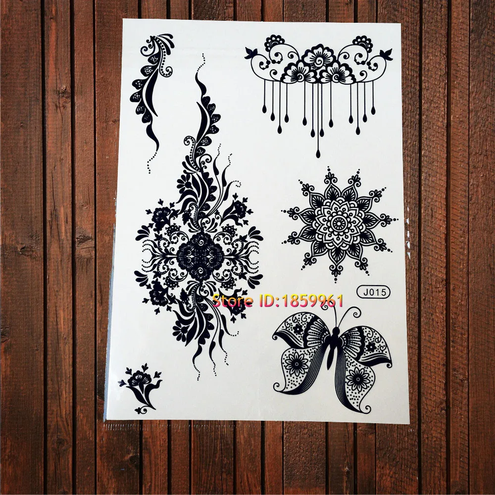Подвески дизайн хна временная татуировка боди арт макияж тату Бабочка узор ABJ15