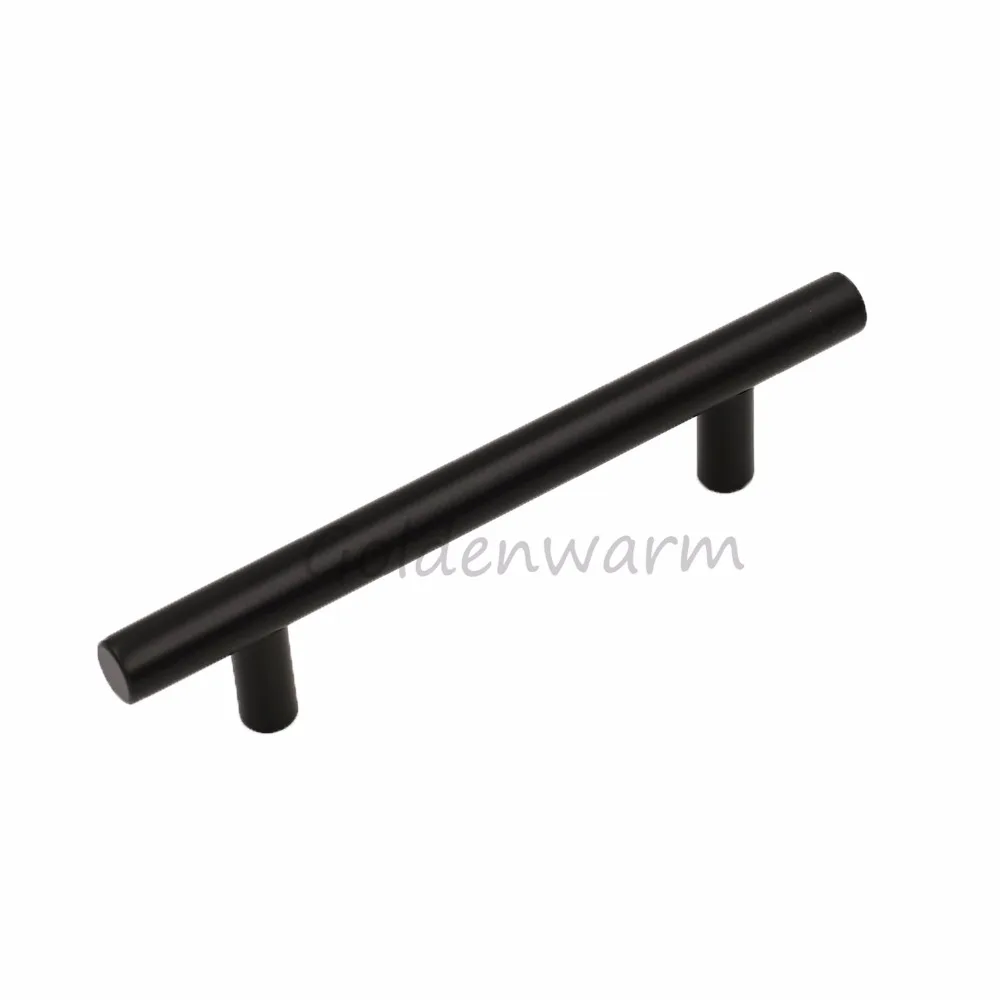 Ручки для шкафов из нержавеющей стали черные отверстия центров 2 1/2 дюйма ~ 10