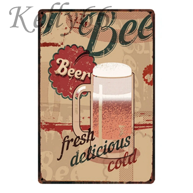 

[ Kelly66 ] Fresh Cold Beer Best Metal Plaque Tin Poster Home Decor Pub Wall Art Painting 20*30 CM Size y-1385
