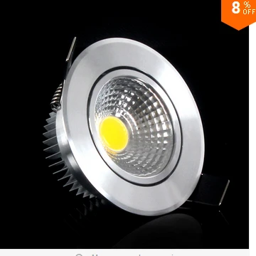 silver shell aluminum 3W 5W 7W LED COB chip downlight Recessed Ceiling light Spot Light Lamp White/ warm white | Освещение