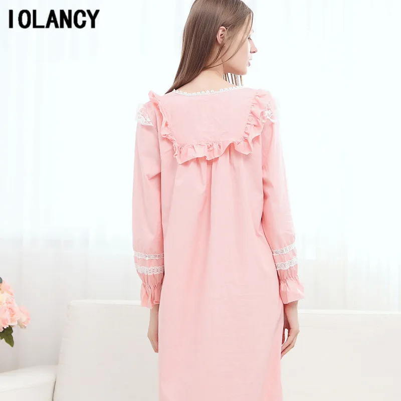 Одежда для беременных Дворцовая Ночная рубашка в стиле ретро с длинным рукавом