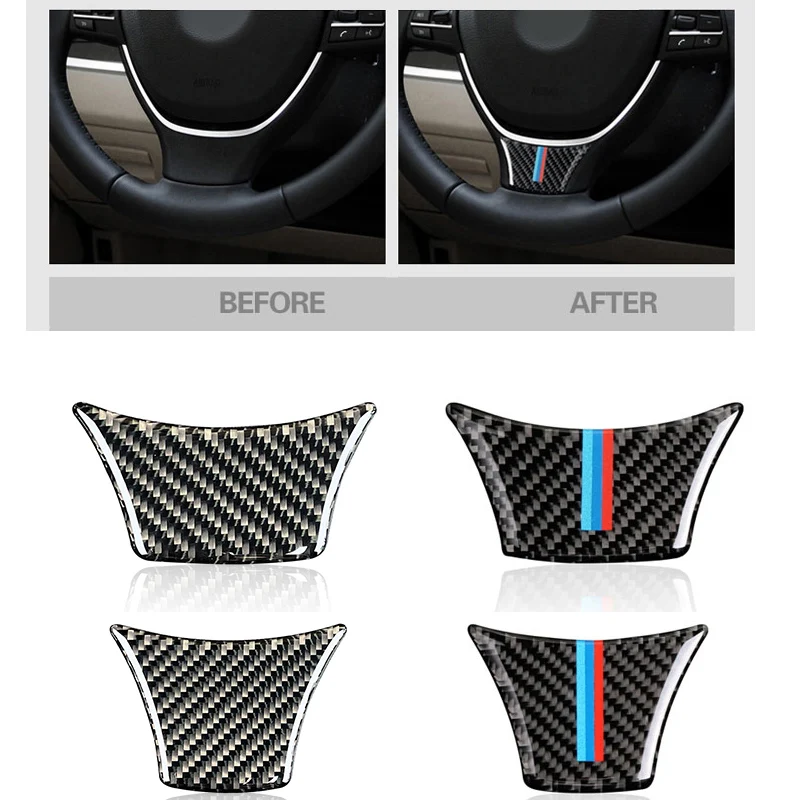 1 шт. наклейка на руль из углеродного волокна для BMW 5 серии F10 F18 2011 2017 тип A : 89*50 мм