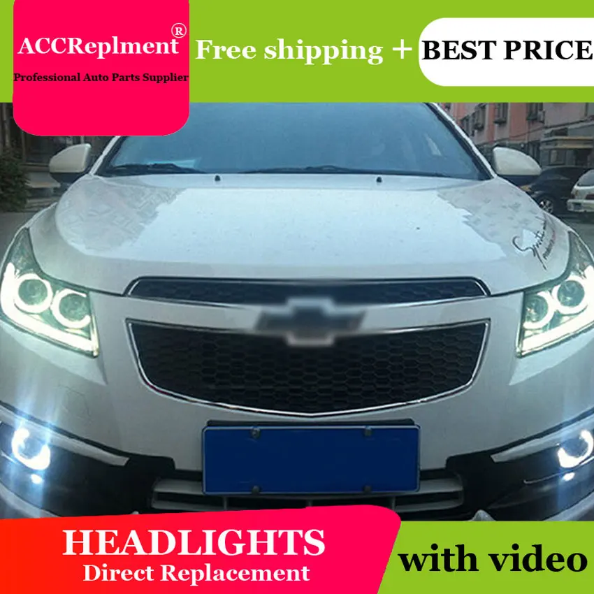 Автомобильный Стайлинг для фар Cruze 2009-2014 светодиодный DRL Объектив двойной луч H7 HID