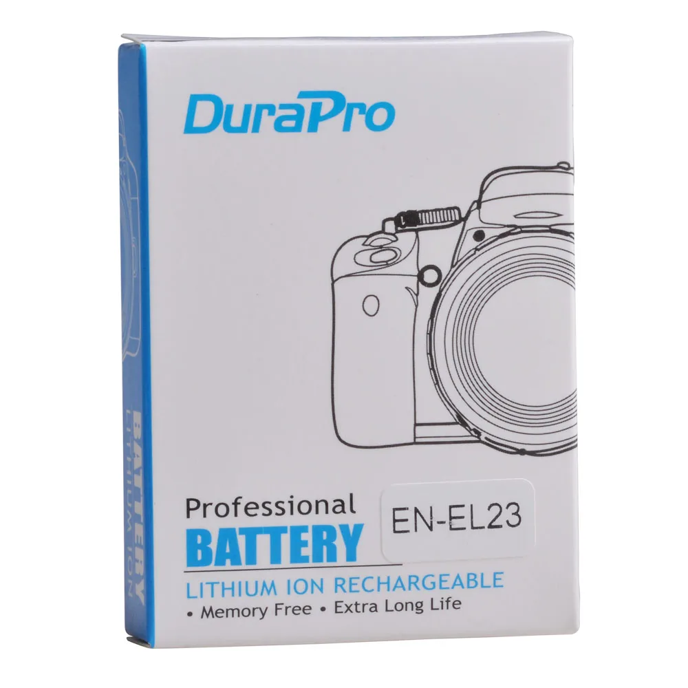 DuraPro 3pc 3 8 V 1850mAh EN EL23 перезаряжаемый литий ионный аккумулятор зарядное устройство