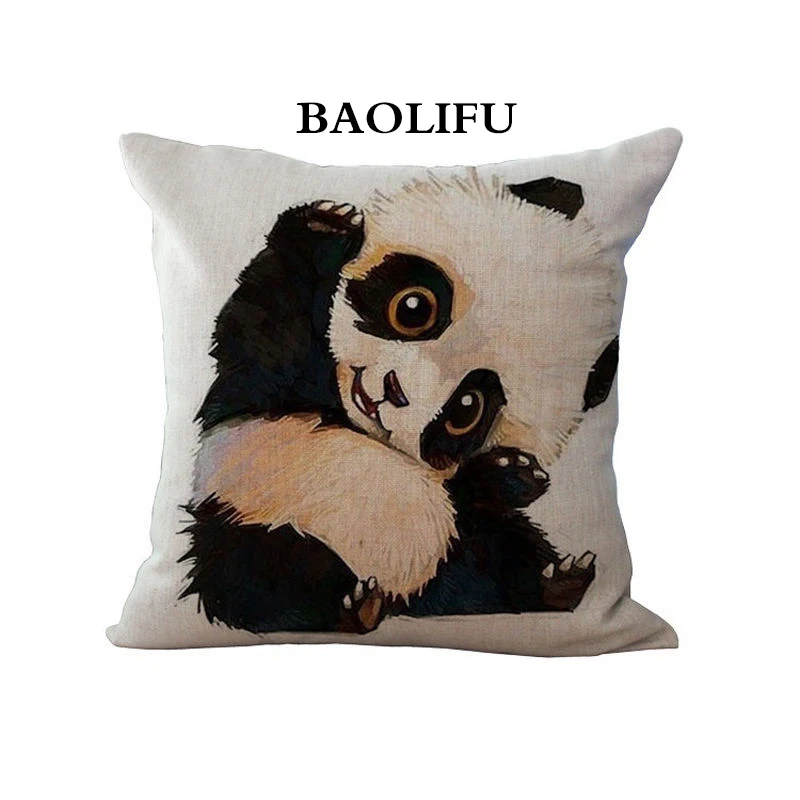 BAOLIFU Another Funny panda Cushion(No Filler) Cushion Cotton Linen RomanticSofa Car Seat family Home Decorative Throw Pillow | Дом и сад