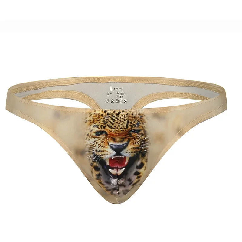 Новый Бесшовные с низкой талией Ice Silk T брюки Для мужчин нижнее белье 3D печати