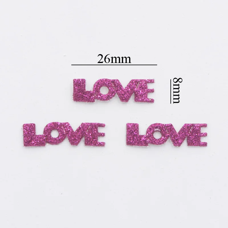Патчи из блестящей кожи 200 шт. 26 мм Аппликации LOVE для рукоделия футболки джинсы