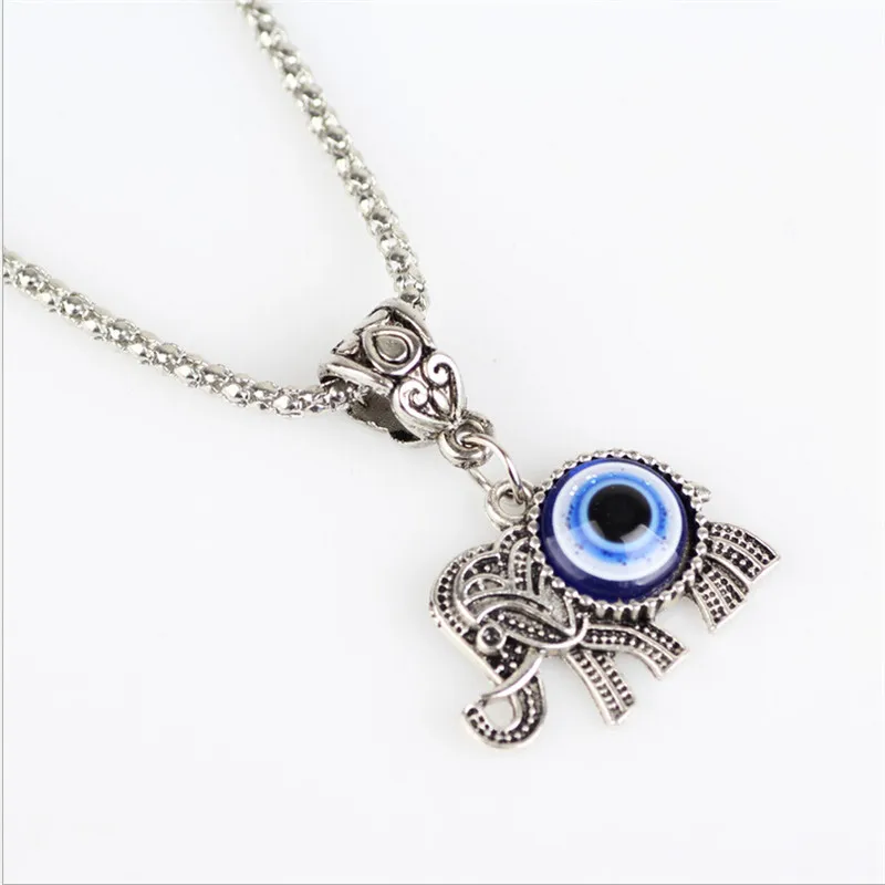 Женское и мужское ожерелье с цепочкой винтажное из сплава синими глазами для