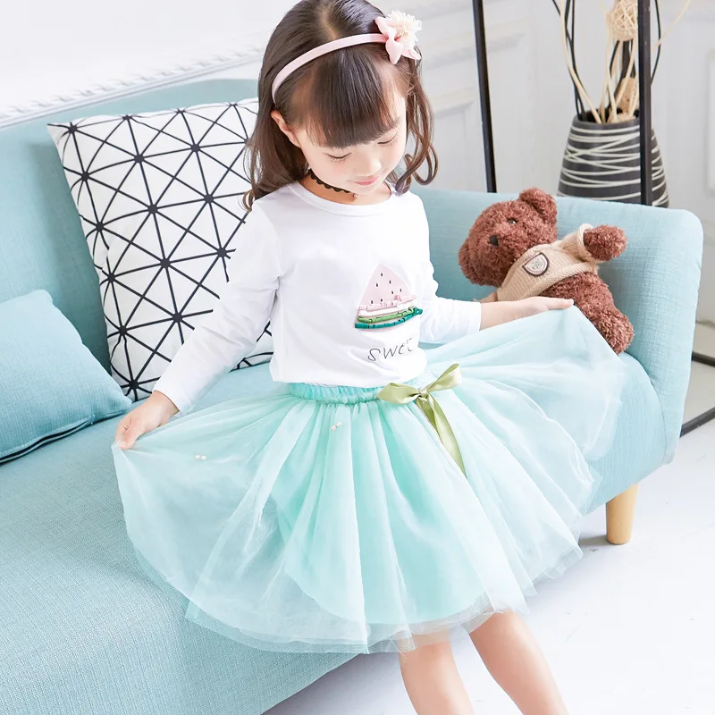 R & Z/комплект одежды для девочек футболка с длинными рукавами + юбка комплект из 2