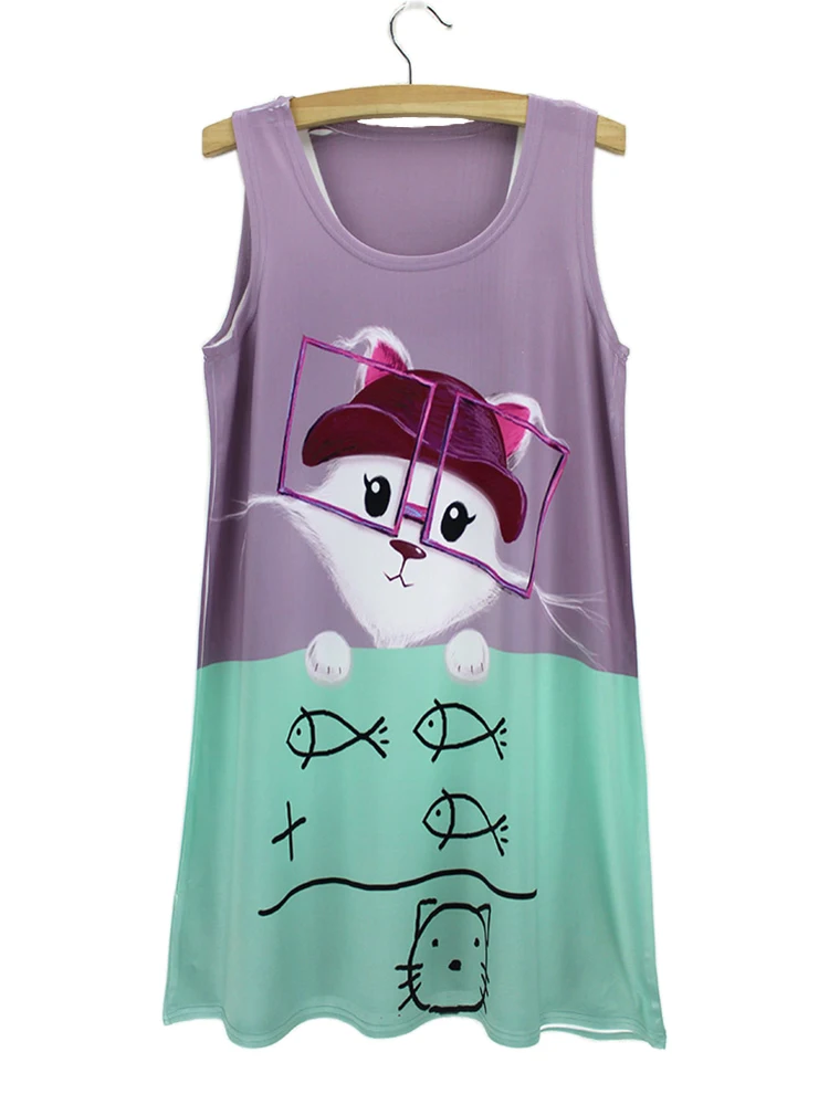 Новинка 2015 Повседневное платье для девочек с рисунком Модный женский сарафан без