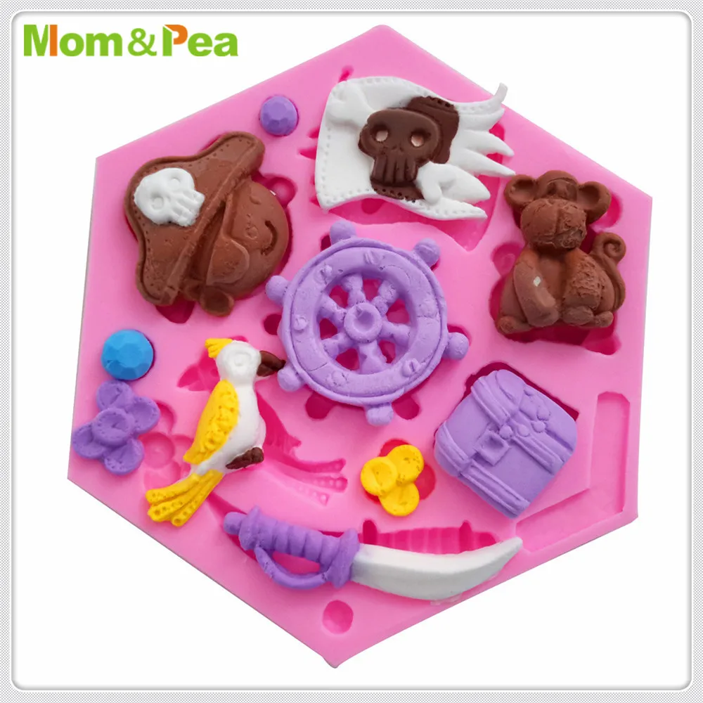 Пиратская силиконовая форма Mom & Pea MPA1980 украшение для торта 3D помадки пищевой