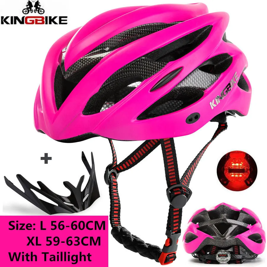 629-rose pink KINGBIKE, Женский велосипедный шлем, ультралегкий, eps, дорожный, горный велосипед, шлемы с козырьком, размер 56-60 см, mtb шлем, 24 Отверстия, велосипедный шлем - Цвет: 629-rose pink