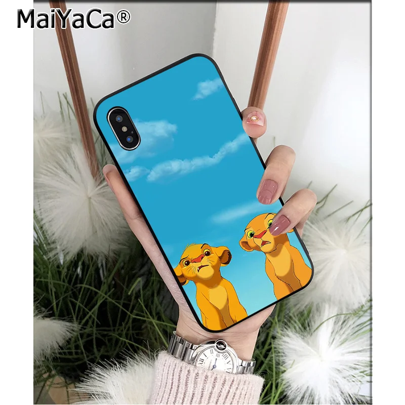 Мягкий силиконовый черный чехол MaiYaCa The Lion King для Apple iPhone 8 7 6 6S Plus X XS MAX 5 5S SE XR |