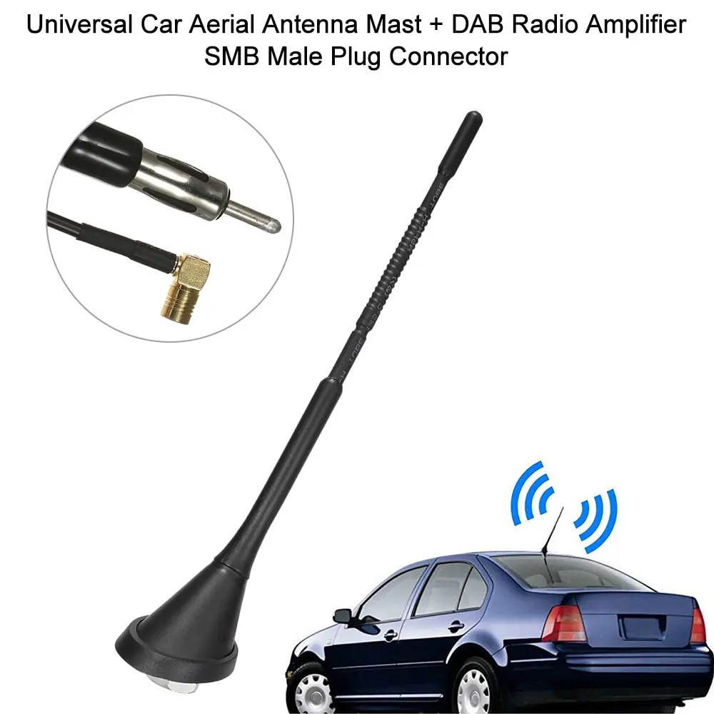 Универсальная автомобильная антенна Mast + DAB радиоусилитель SMA /SMB разъем папа