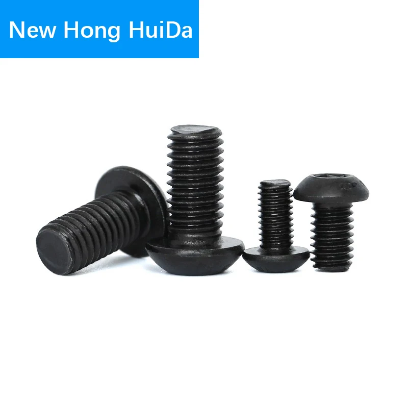 

Hex Head Button Socket Cap Screw Allen Hexagon Thread Metric Round Head Machine Mushroom Bolt Black Alloy Steel 10.9 Grade M3
