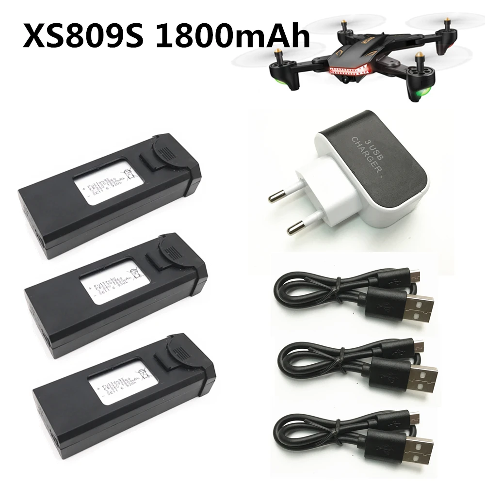 Аккумулятор TIANQU VISUO XS809S, XS812, 3,7 в, 1800 мА · ч, литий-полимерный, 3,7 в, 1800 мА · ч