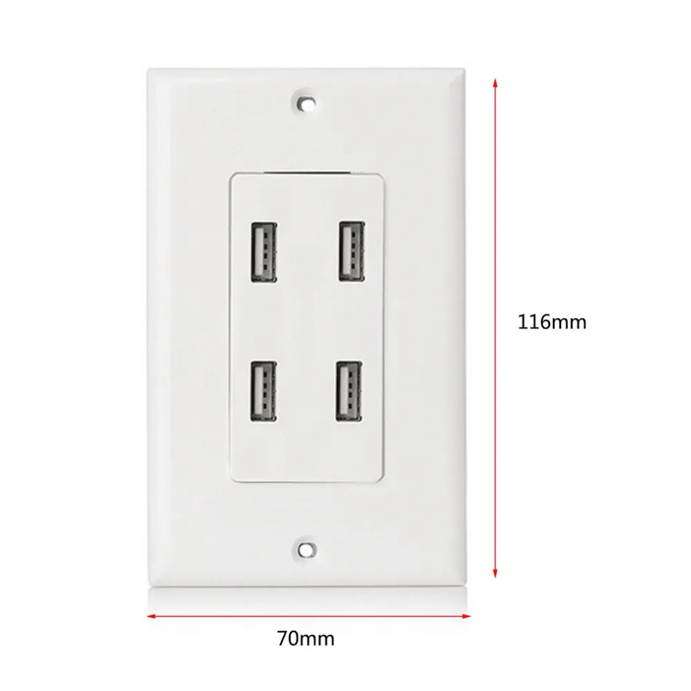 Новинка 2018 настенная розетка USB US Plug 4.8A панель питания переменного тока два