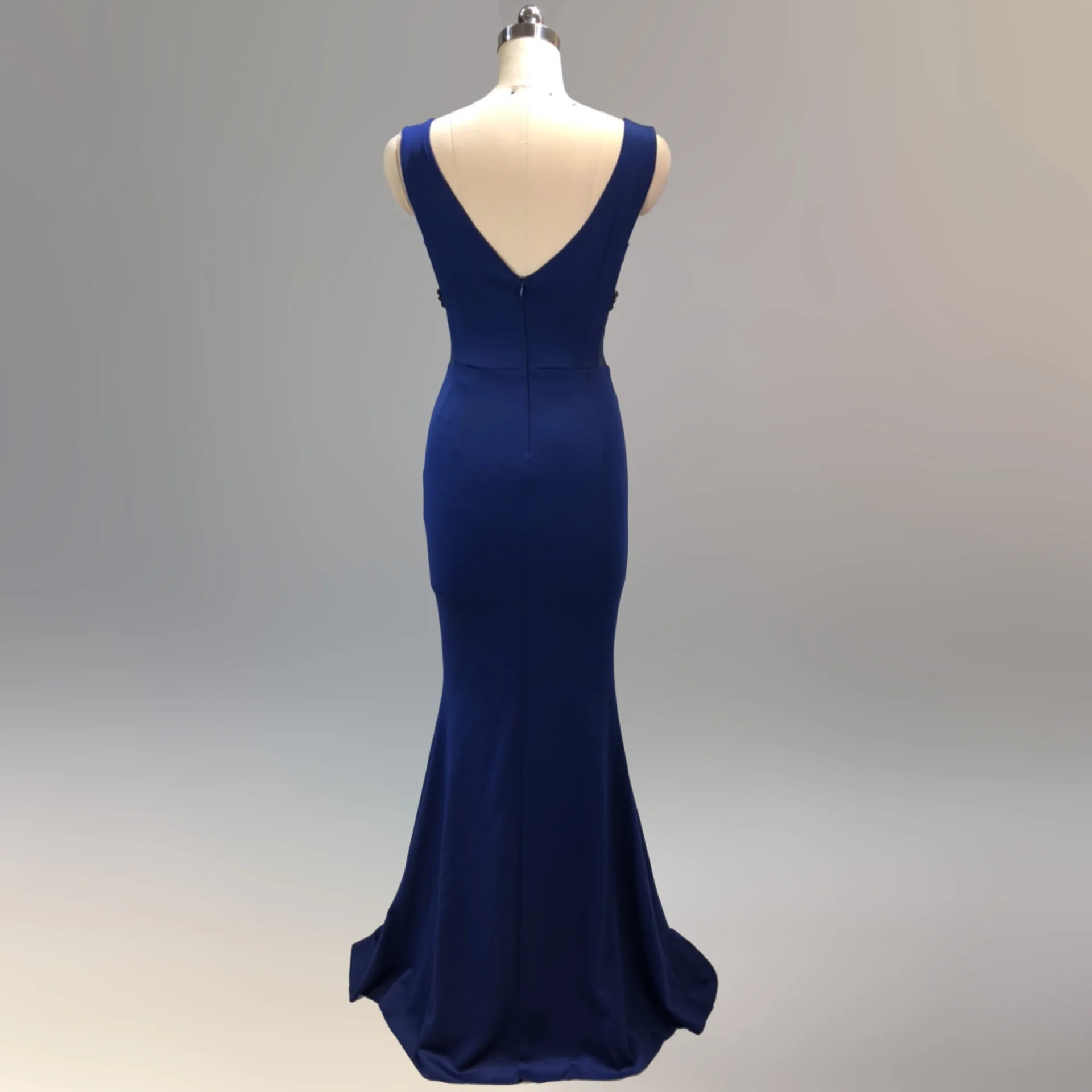 ArtSu модный 3D Хрустальный халат, украшенный бисером De Soiree синие длинные вечерние платья Русалка женское сексуальное платье с v-образным вырезом длиной до пола для выпускного вечера Vestidos