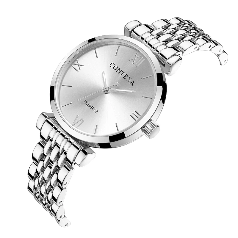 CONTENA роскошные золотые часы женские модные из нержавеющей стали relogio feminino reloj