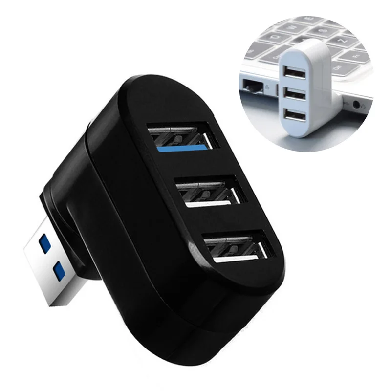 Вращающийся высокоскоростной 3 порта USB концентратор 2 0 сплиттер адаптер для