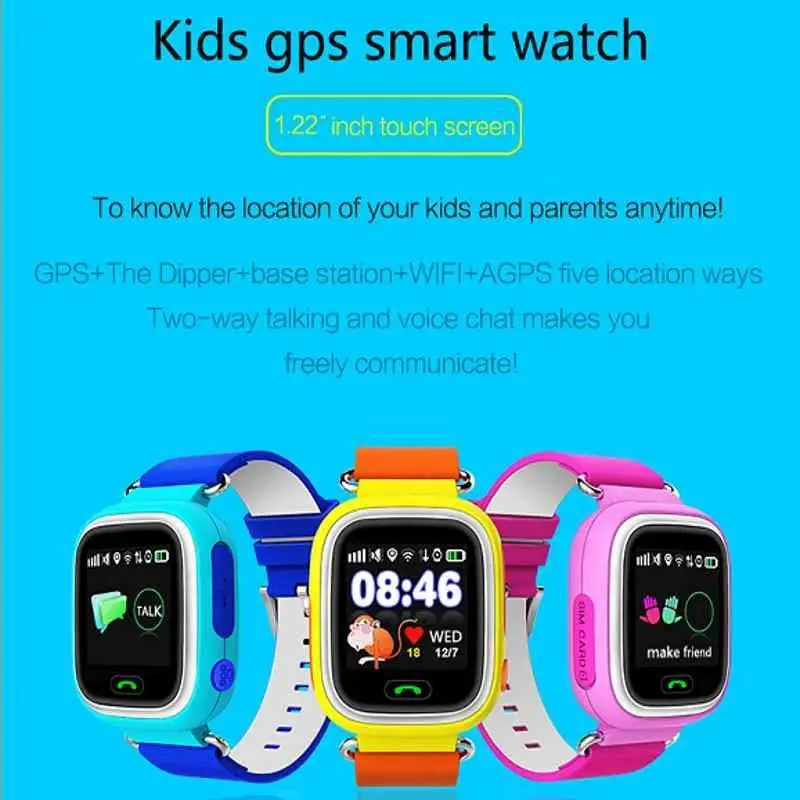 GPS телефон позиционирование модные детские часы 1 22 дюйма цветной сенсорный экран
