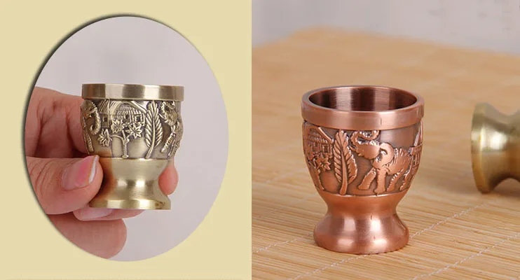 Чашка для вина, ликера, бронзовая чашка, ретро рельефная резная кружка, креативная посуда для напитков, металлический бокал, бокалы, пивная кружка для вина, подарок