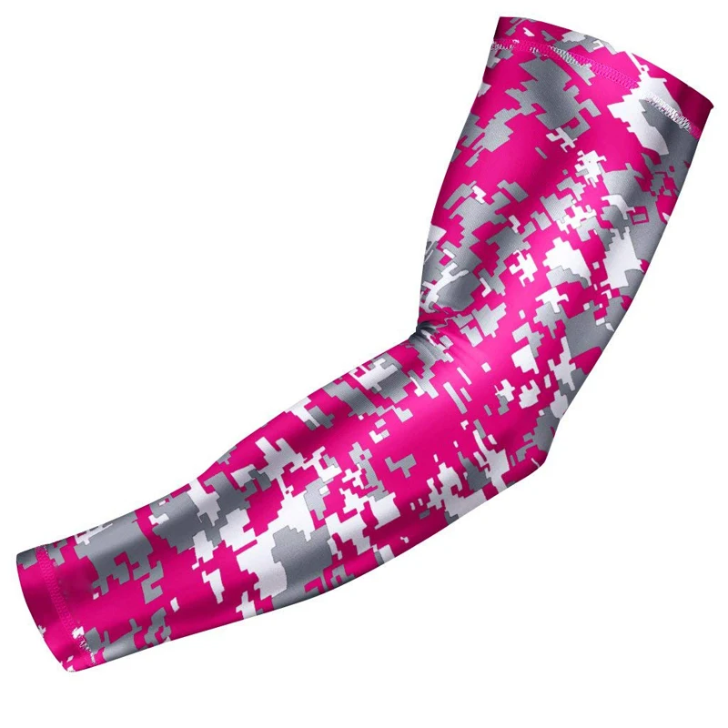 pink gray white Компрессионная манжета на руку-молодежные и взрослые Размеры-бейсбольный футбол, баскетбол, Спорт(1 рукав руки)(доступно более 100 цветов - Цвет: pink gray white