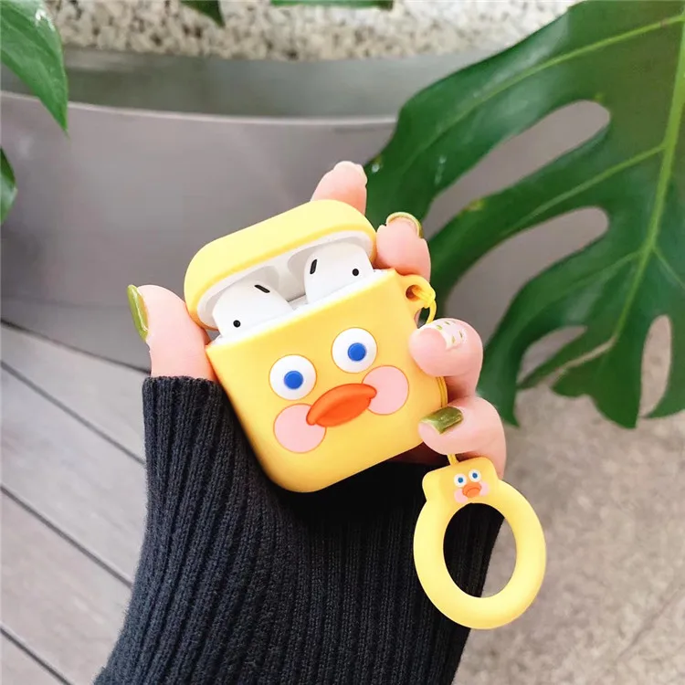 Yellow duck 3D милый брючный братец колбаса тост желтый DUDU утка Airpods силиконовый чехол для Apple Airpods 2 беспроводной Bluetooth чехол для гарнитуры - Цвет: Yellow duck